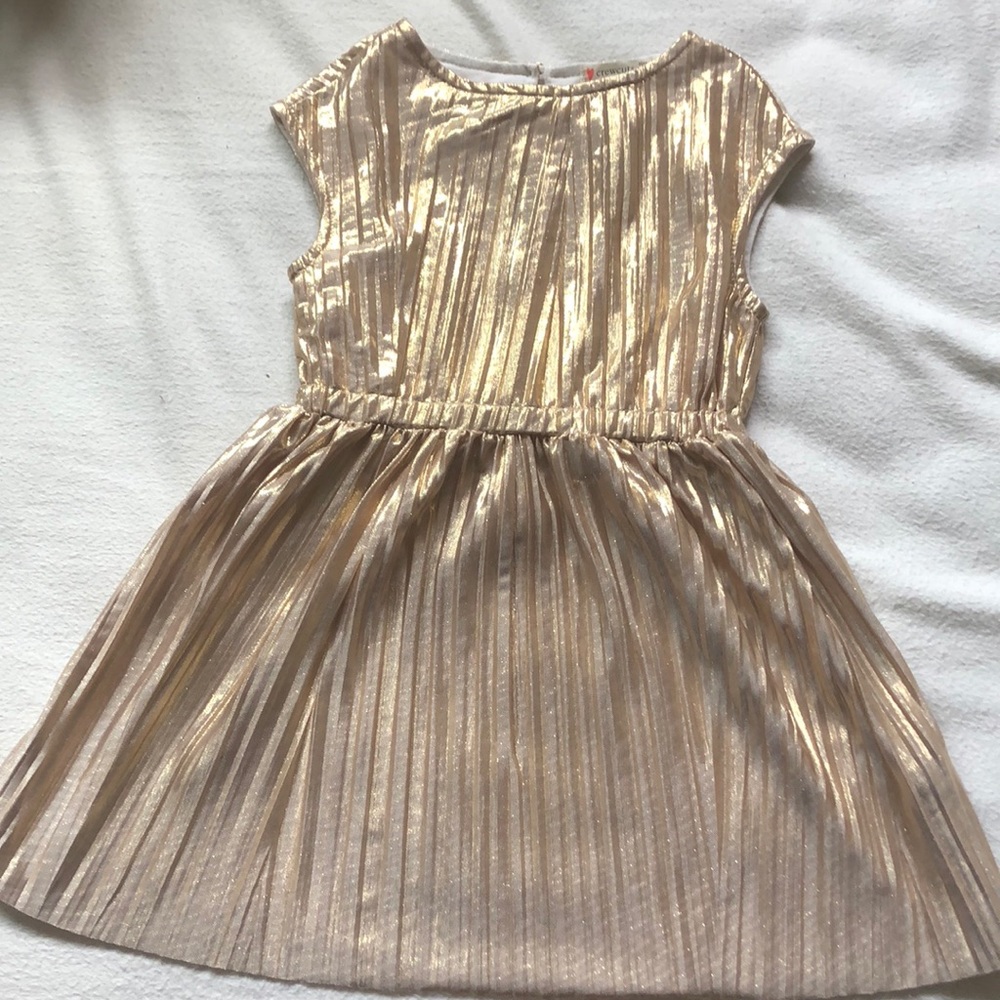 CrewCuts Gold Micropleat Dress